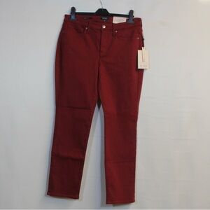 NYDJ Women's Burgundy Sherri Slim Skinny Jeans NWT